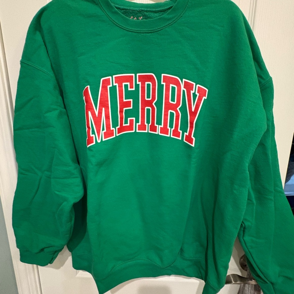Vibrant Green 'Merry' Sweatshirt